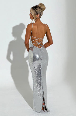 Atari Maxi Dress - Silver - glavon