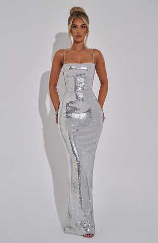 Atari Maxi Dress - Silver - glavon
