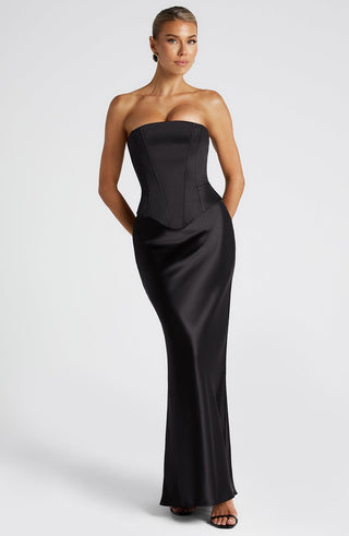 Atlanta Maxi Skirt - Black - glavon