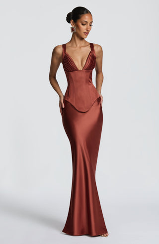 Atlanta Maxi Skirt - Rust - glavon