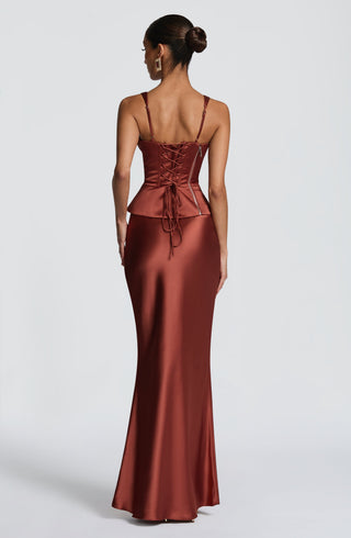 Atlanta Maxi Skirt - Rust - glavon