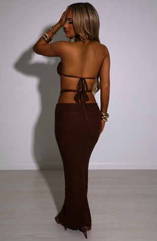 Aubery Maxi Skirt - Chocolate - glavon