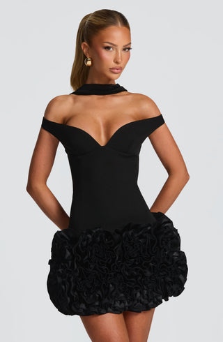 Aveta Mini Dress - Black - glavon