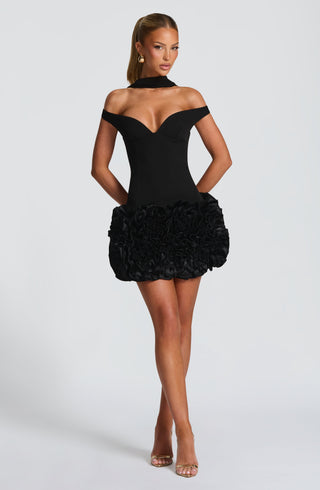 Aveta Mini Dress - Black - glavon