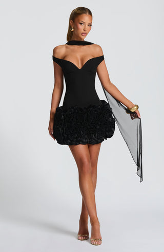 Aveta Mini Dress - Black - glavon
