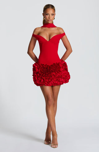 Aveta Mini Dress - Red - glavon