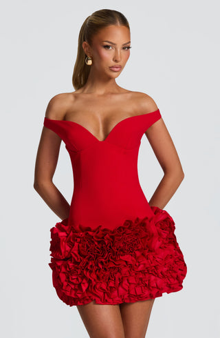 Aveta Mini Dress - Red - glavon