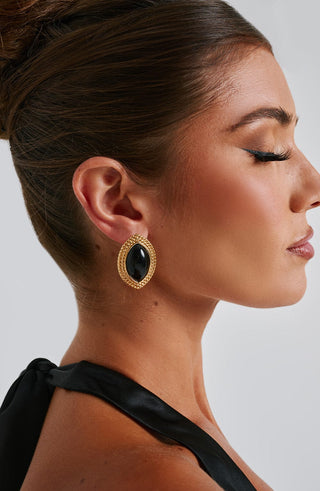 Azra Earrings - Black/Gold - glavon