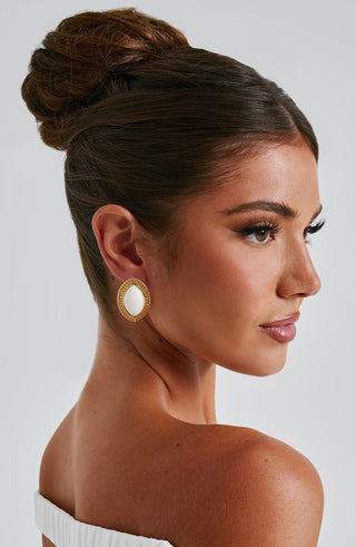 Azra Earrings - Ivory/Gold - glavon