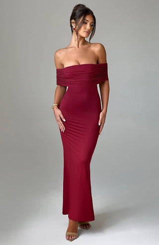 Belinda Maxi Dress - Burgundy - glavon