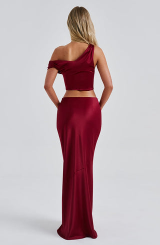 Bernadette Maxi Skirt - Burgundy - glavon