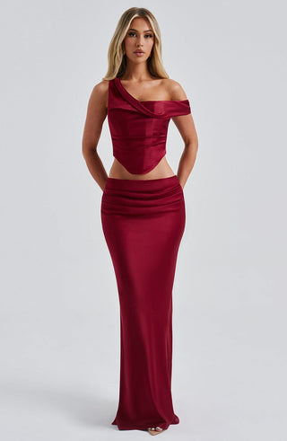 Bernadette Maxi Skirt - Burgundy - glavon