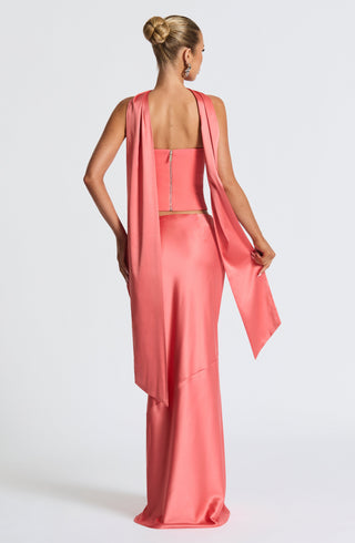 Bernadette Maxi Skirt - Coral Pink - glavon
