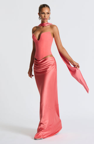 Bernadette Maxi Skirt - Coral Pink - glavon