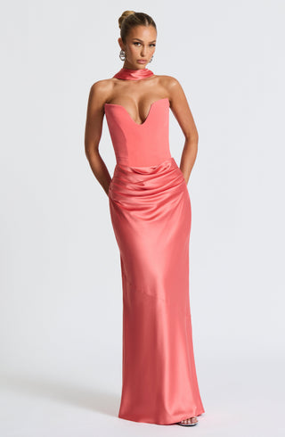 Bernadette Maxi Skirt - Coral Pink - glavon