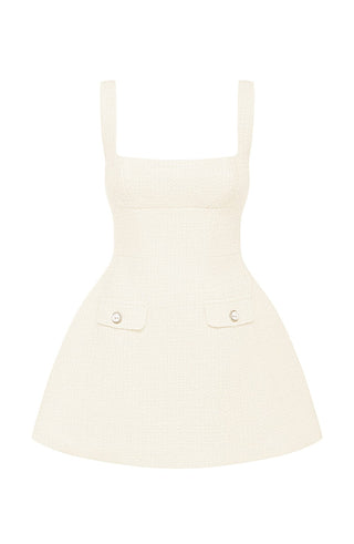 Bessie Mini Dress - Ivory - glavon