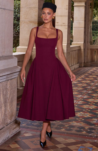 Betty Midi Dress - Cherry Lacquer - glavon