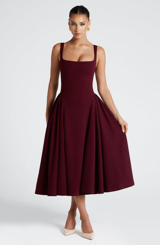Betty Midi Dress - Cherry Lacquer - glavon