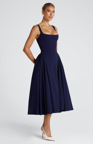 Betty Midi Dress - Navy - glavon