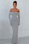 Beverley Knit Maxi Dress - Light Grey Marl - Napalia