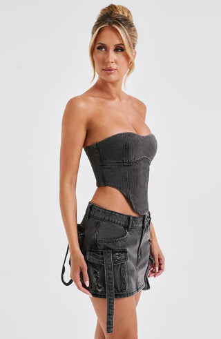 Billie Mini Skirt - Black Wash - glavon