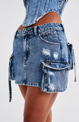 Billie Mini Skirt - Dark Wash - glavon