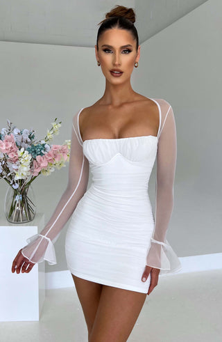 Brea Mini Dress - White - glavon