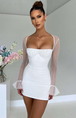 Brea Mini Dress - White - glavon