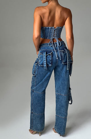 Brooklyn Cargo Pant - Dark Wash - glavon