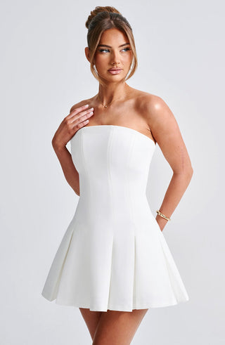 Bryony Mini Dress - Ivory - glavon