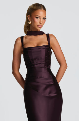 Calanthe Maxi Dress - Plum - glavon