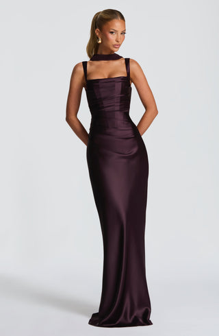 Calanthe Maxi Dress - Plum - glavon