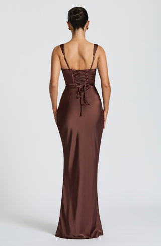 Calanthe Maxi Dress - Plum Brown - glavon