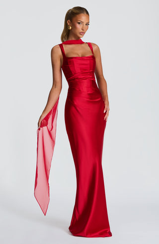 Calanthe Maxi Dress - Red - glavon