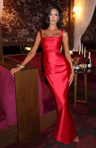 Calanthe Maxi Dress - Red - glavon