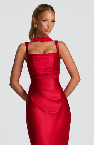 Calanthe Maxi Dress - Red - glavon