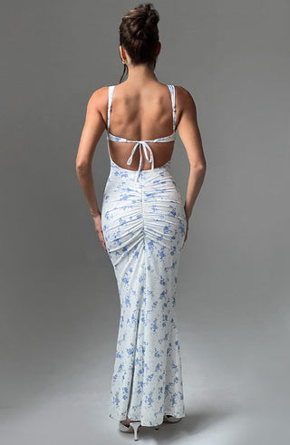 Caoimhe Maxi Dress - Blue Ditsy Print - glavon