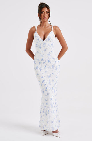 Caoimhe Maxi Dress - Blue Ditsy Print - glavon