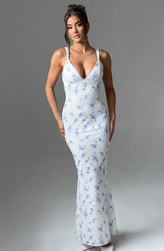 Caoimhe Maxi Dress - Blue Ditsy Print - glavon