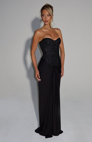 Carina Maxi Dress - Black - glavon