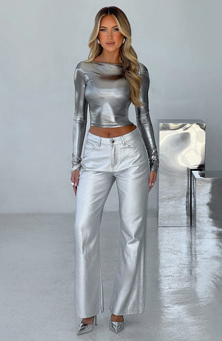 Cassidy Pant - Silver - glavon