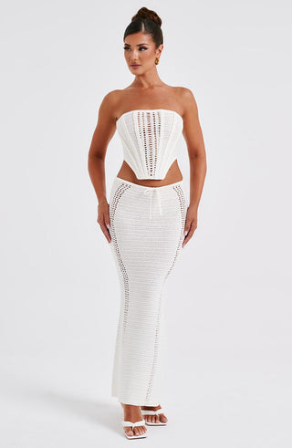 Chayenne Maxi Skirt - White - glavon