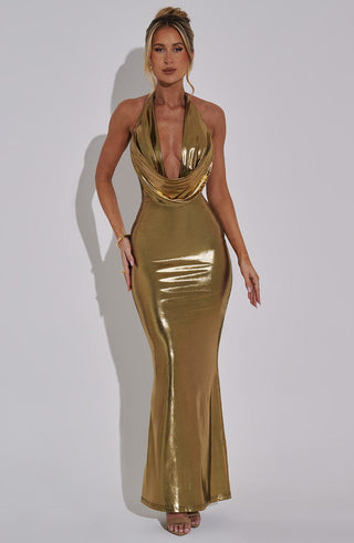 Chrishelle Maxi Dress - Gold - glavon
