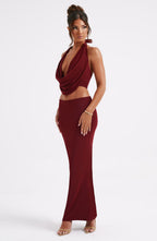 Chrishelle Maxi Skirt - Burgundy - Napalia