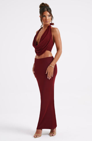 Chrishelle Maxi Skirt - Burgundy - glavon