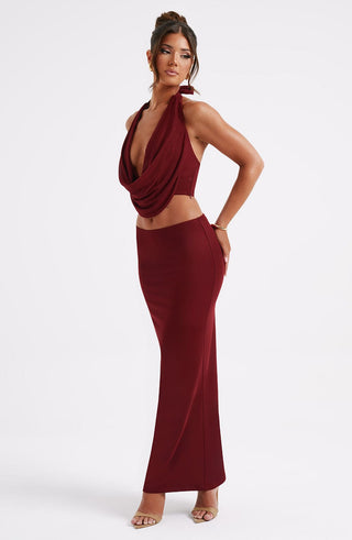 Chrishelle Maxi Skirt - Burgundy - glavon