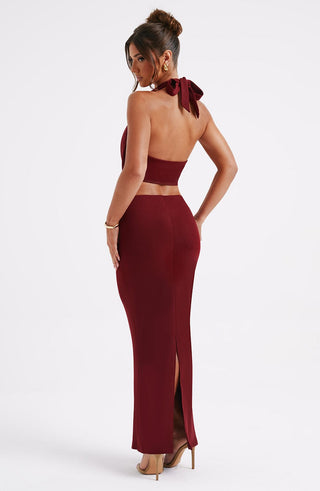 Chrishelle Maxi Skirt - Burgundy - glavon