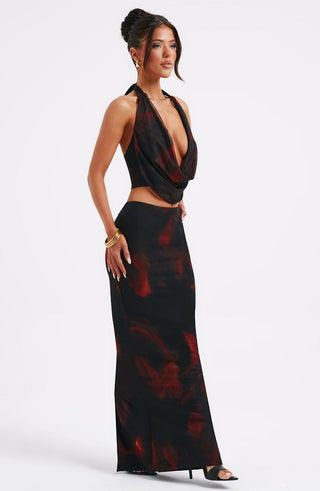 Chrishelle Maxi Skirt - Fire Print - glavon