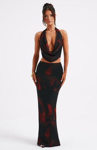 Chrishelle Maxi Skirt - Fire Print - glavon