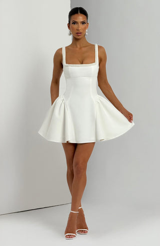 Christie Mini Dress - Ivory - glavon